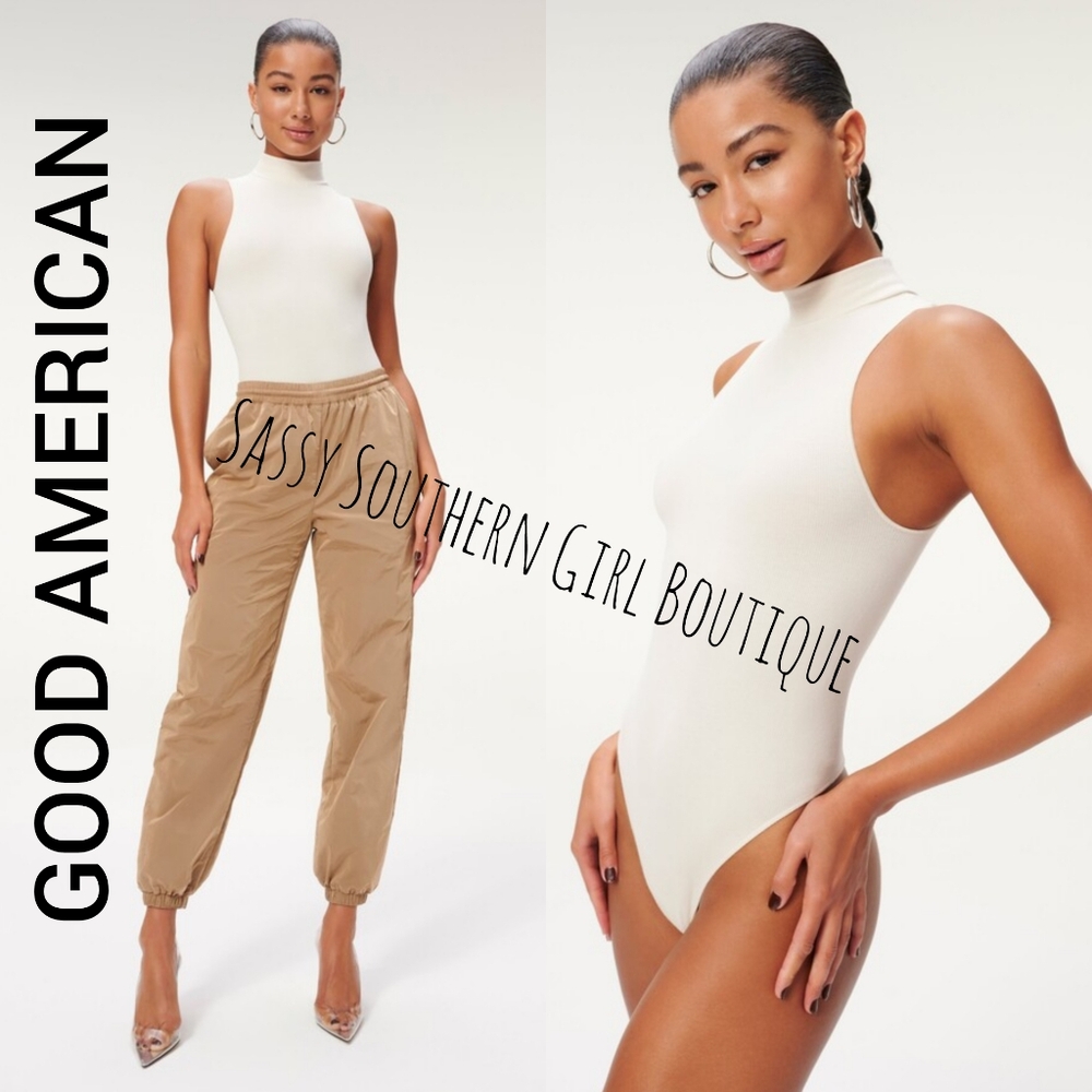 🆕⭐ Good American Ivory White Mock Neck Bodysuit